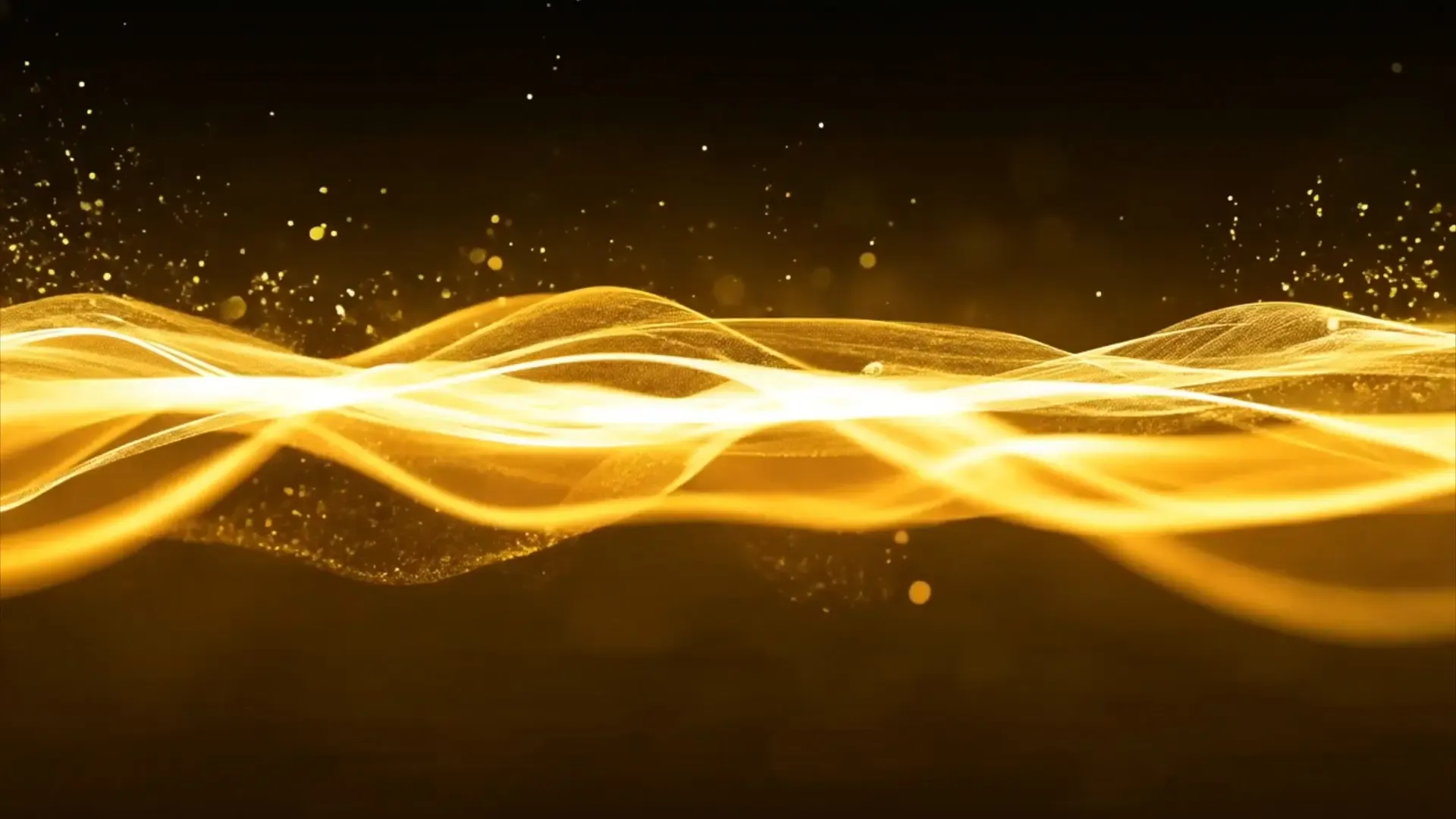 Golden Light Waves and Sparkles Overlay for Event Videos